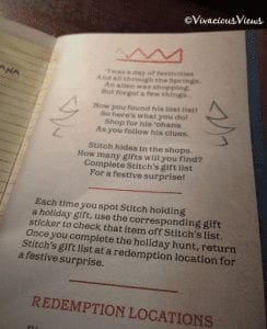 Stitch's Holiday Gift Hunt. Disney Springs. Booklet. Vivacious Views Stitch's Holiday Gift Hunt. Disney Springs. Booklet. Vivacious Views